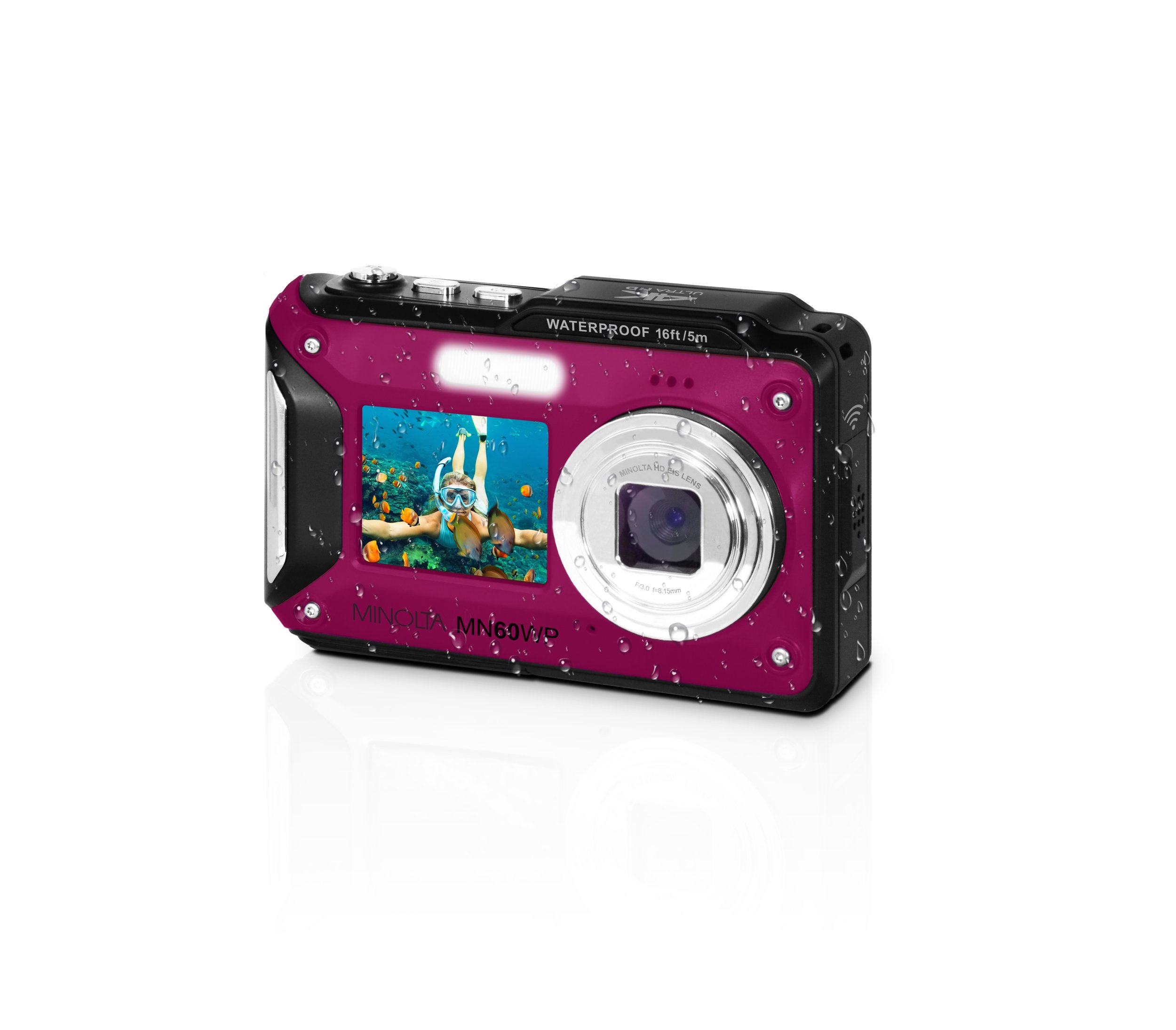 MN60WP 48MP / 4K Ultra HD Dual Screen Waterproof Camera — Minolta